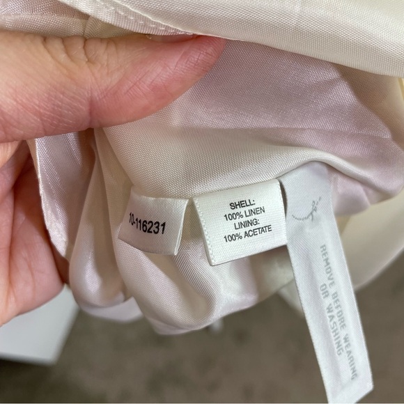 Ann Taylor Womens Pink Yellow Floral 100% Linen Knee Length Sundress Y2K Style - Picture 9 of 9